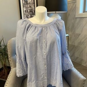 Westbound Woman (Dillards) Seersucker Blouse